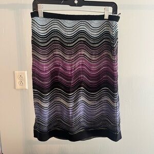 Missoni Black and Purple Wave Pencil Skirt